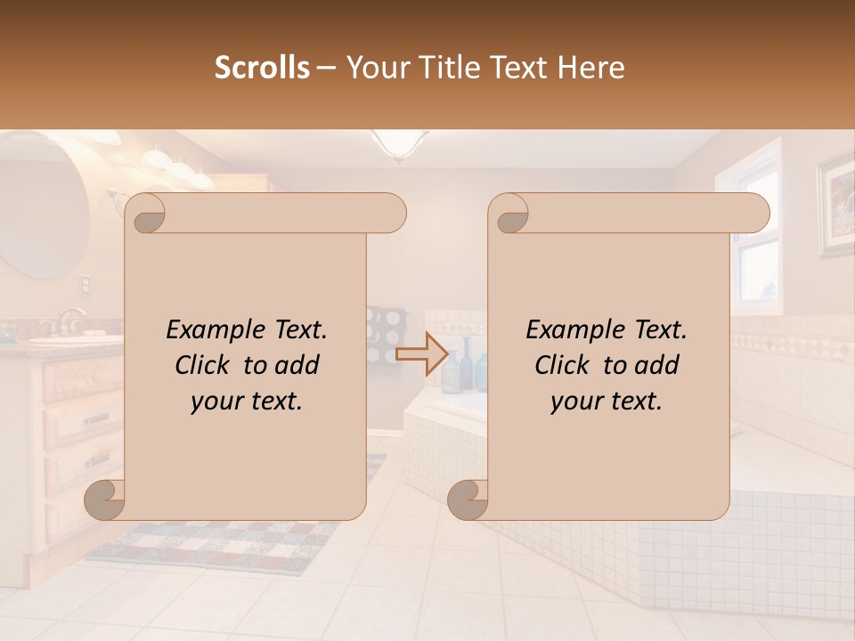 A Bath Room With A Bath Tub A Sink And A Mirror PowerPoint Template