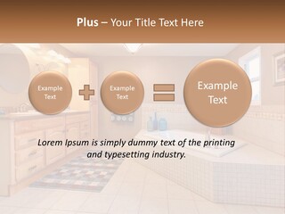 A Bath Room With A Bath Tub A Sink And A Mirror PowerPoint Template