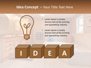 A Bath Room With A Bath Tub A Sink And A Mirror PowerPoint Template