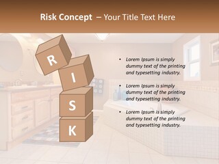 A Bath Room With A Bath Tub A Sink And A Mirror PowerPoint Template