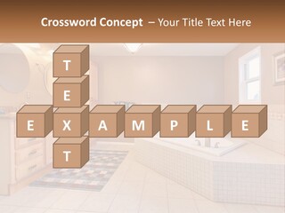 A Bath Room With A Bath Tub A Sink And A Mirror PowerPoint Template