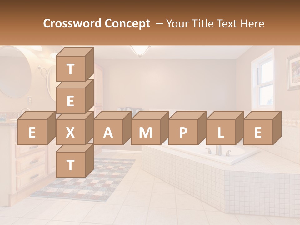 A Bath Room With A Bath Tub A Sink And A Mirror PowerPoint Template