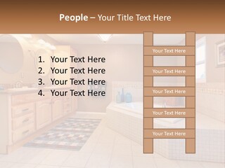 A Bath Room With A Bath Tub A Sink And A Mirror PowerPoint Template