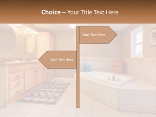 A Bath Room With A Bath Tub A Sink And A Mirror PowerPoint Template