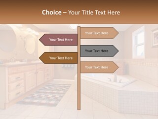 A Bath Room With A Bath Tub A Sink And A Mirror PowerPoint Template