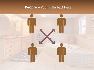 A Bath Room With A Bath Tub A Sink And A Mirror PowerPoint Template