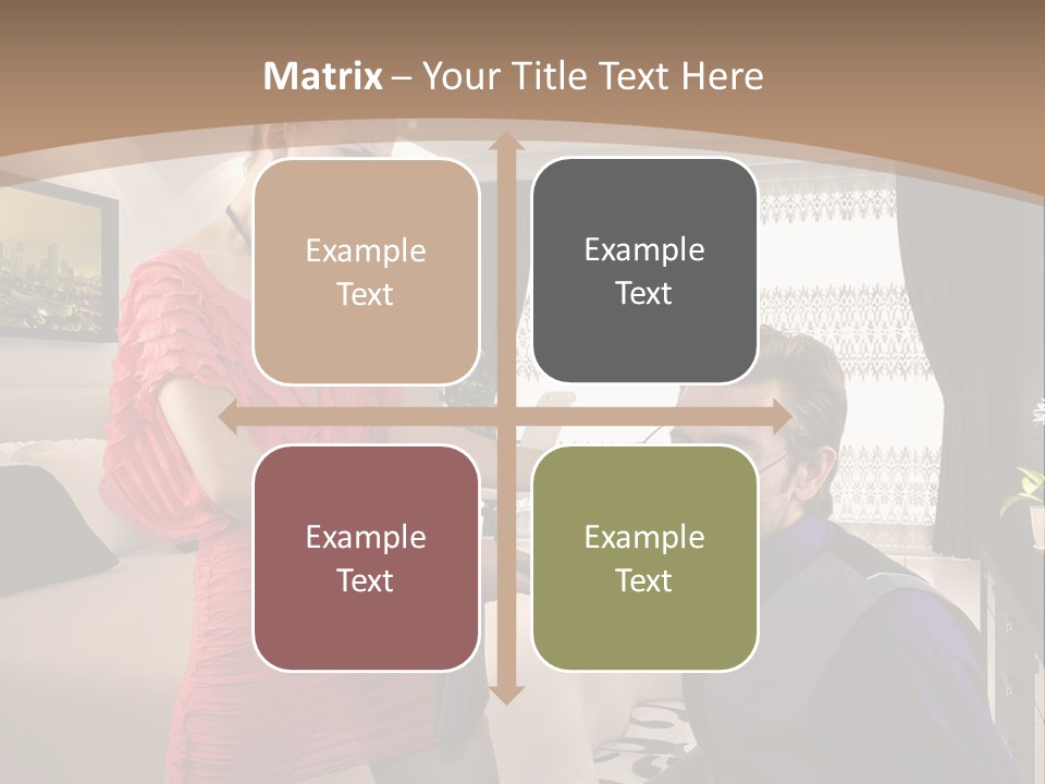 A Woman Combing A Man's Hair In A Living Room PowerPoint Template