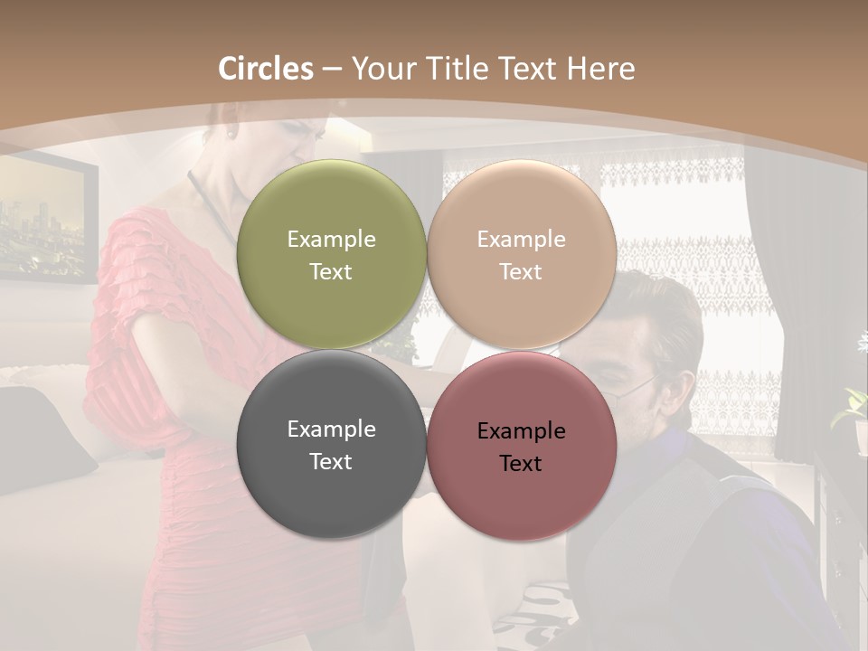 A Woman Combing A Man's Hair In A Living Room PowerPoint Template