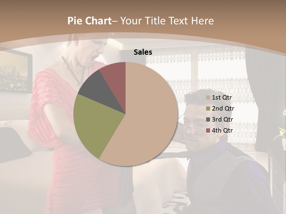 A Woman Combing A Man's Hair In A Living Room PowerPoint Template