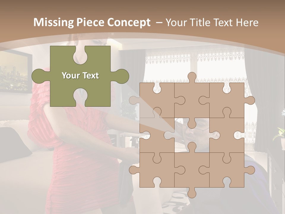 A Woman Combing A Man's Hair In A Living Room PowerPoint Template