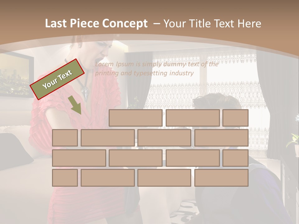 A Woman Combing A Man's Hair In A Living Room PowerPoint Template