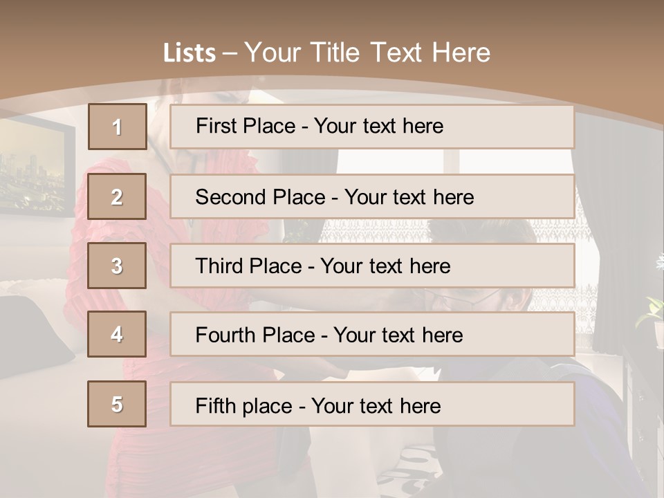A Woman Combing A Man's Hair In A Living Room PowerPoint Template