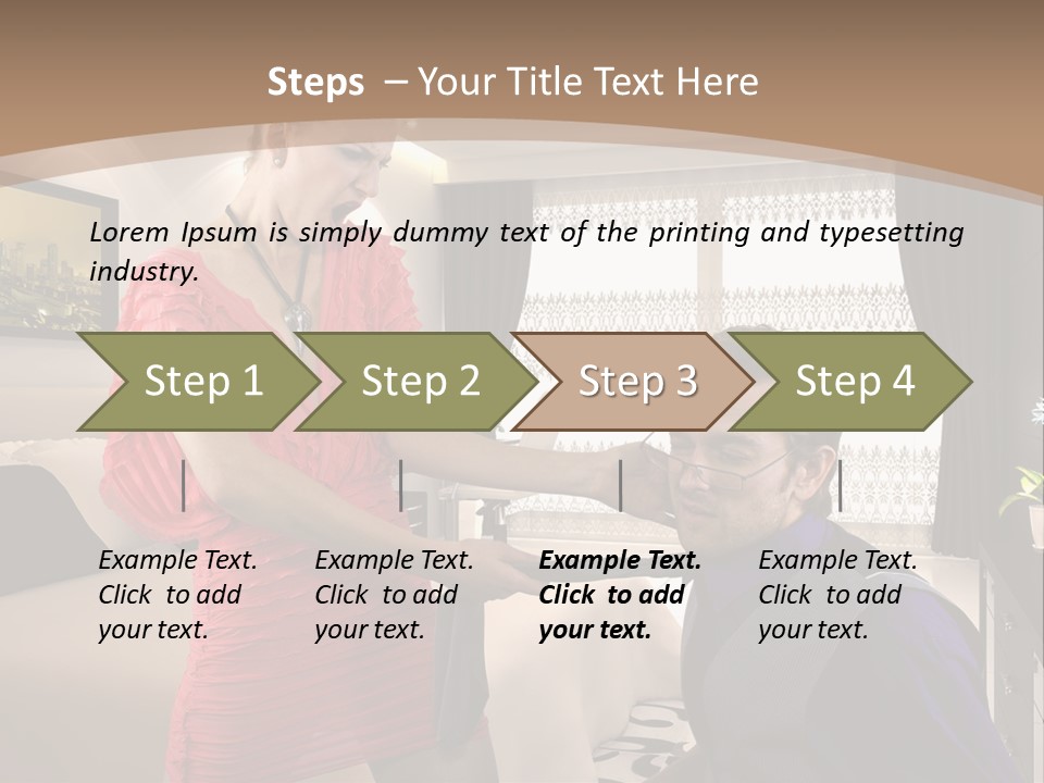 A Woman Combing A Man's Hair In A Living Room PowerPoint Template
