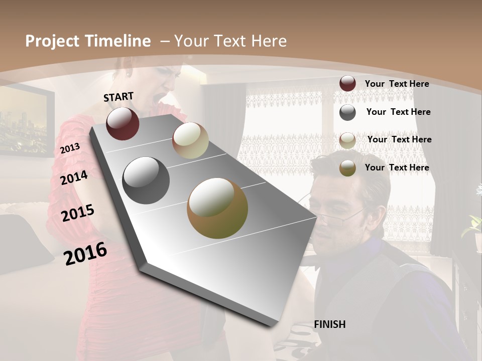 A Woman Combing A Man's Hair In A Living Room PowerPoint Template