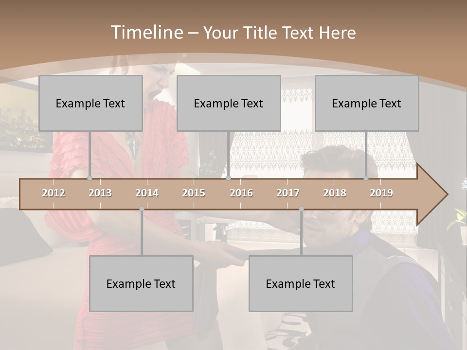 A Woman Combing A Man's Hair In A Living Room PowerPoint Template