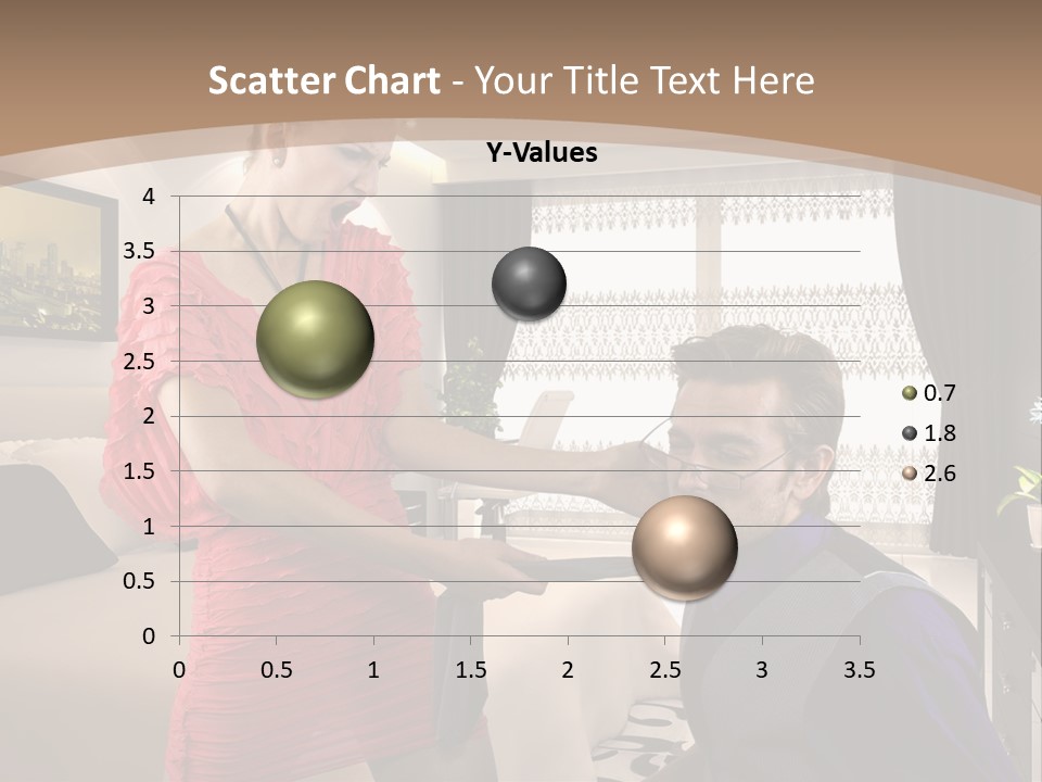 A Woman Combing A Man's Hair In A Living Room PowerPoint Template