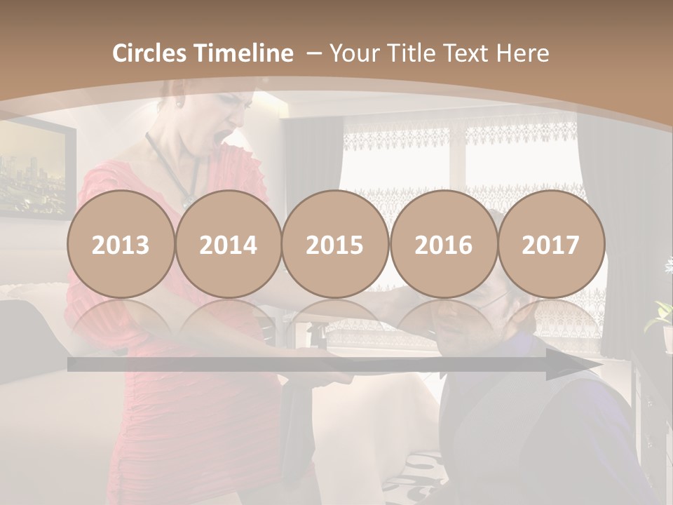 A Woman Combing A Man's Hair In A Living Room PowerPoint Template