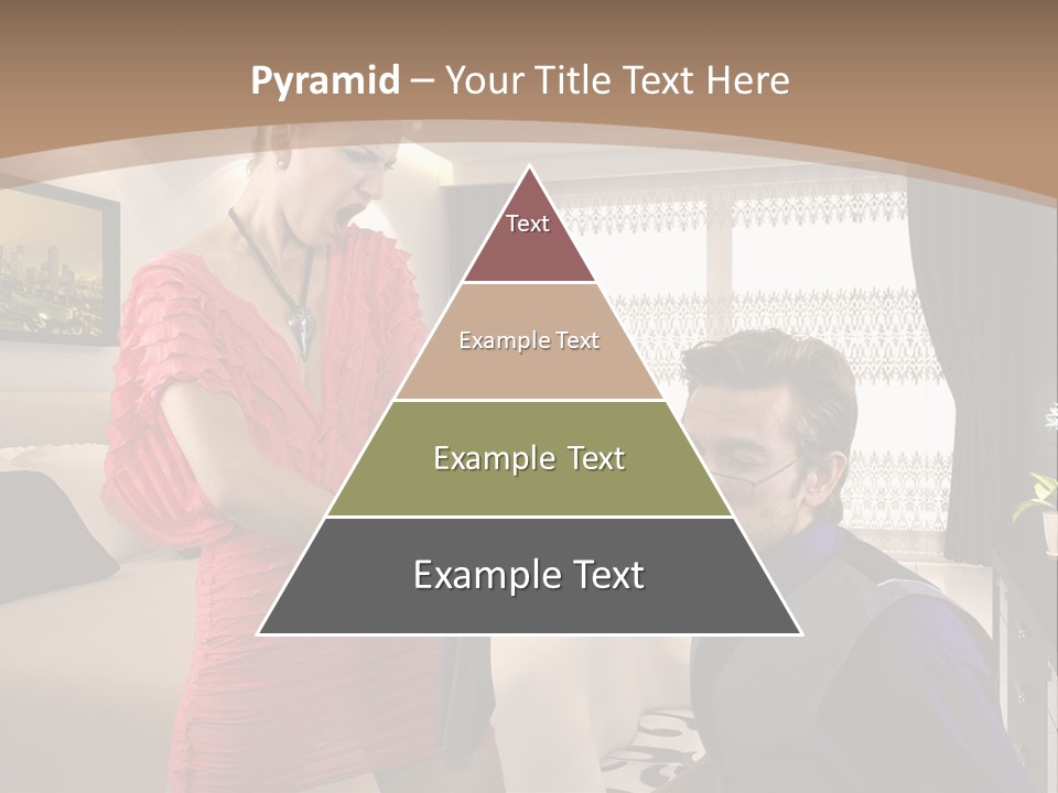 A Woman Combing A Man's Hair In A Living Room PowerPoint Template