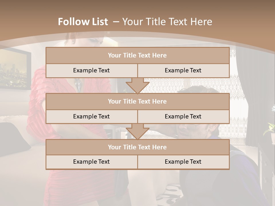 A Woman Combing A Man's Hair In A Living Room PowerPoint Template