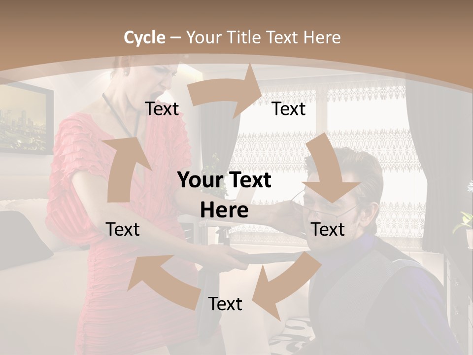 A Woman Combing A Man's Hair In A Living Room PowerPoint Template