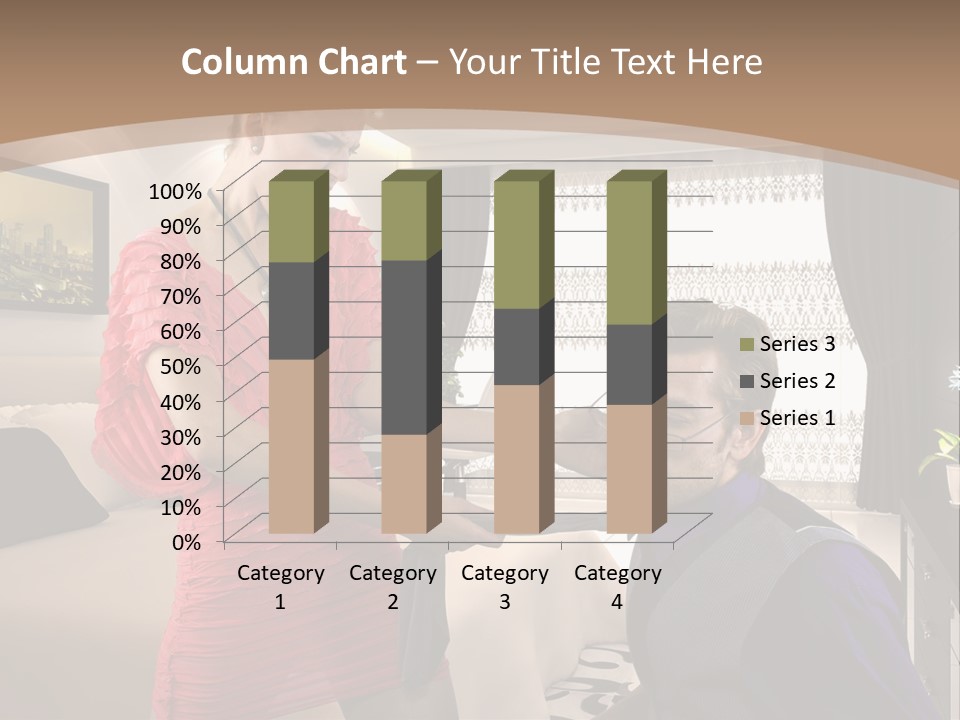 A Woman Combing A Man's Hair In A Living Room PowerPoint Template