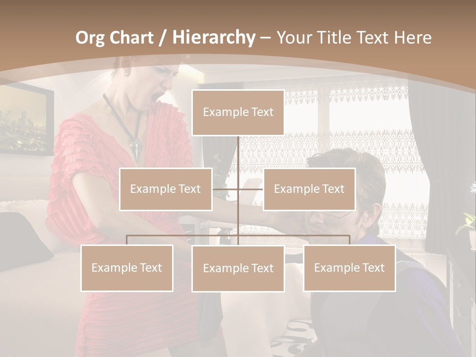 A Woman Combing A Man's Hair In A Living Room PowerPoint Template