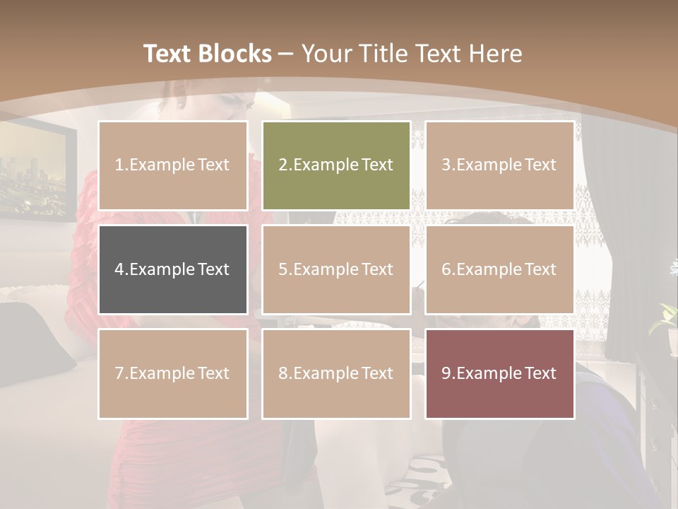 A Woman Combing A Man's Hair In A Living Room PowerPoint Template