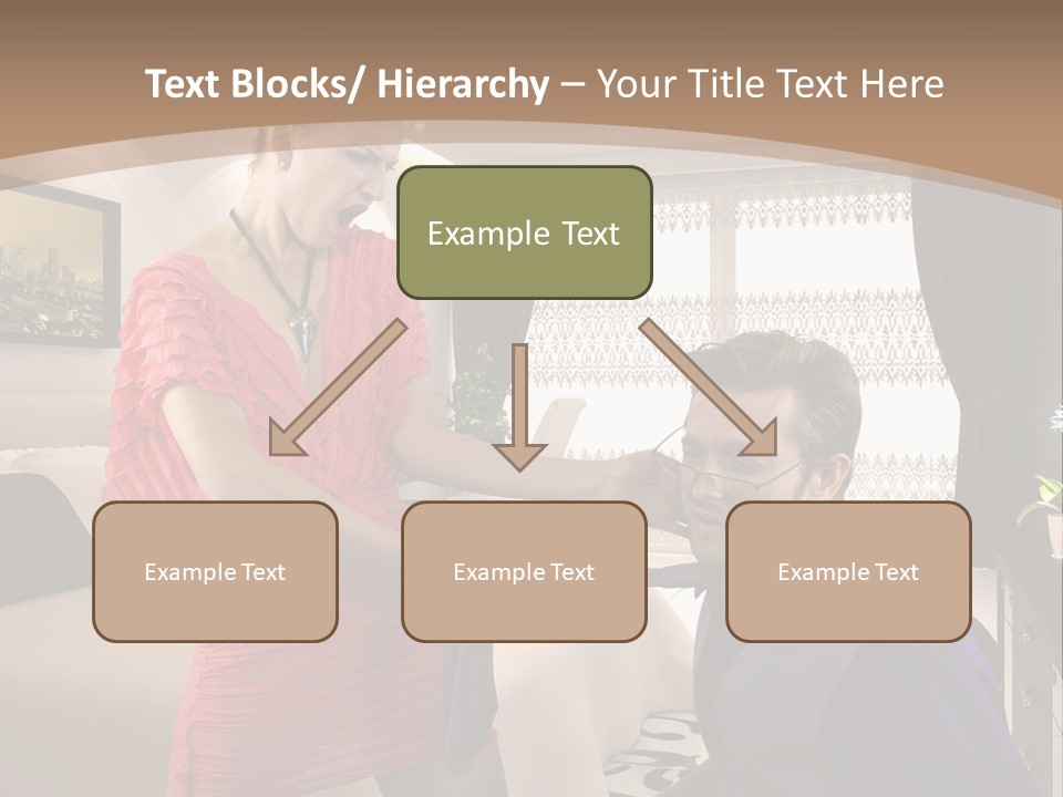 A Woman Combing A Man's Hair In A Living Room PowerPoint Template