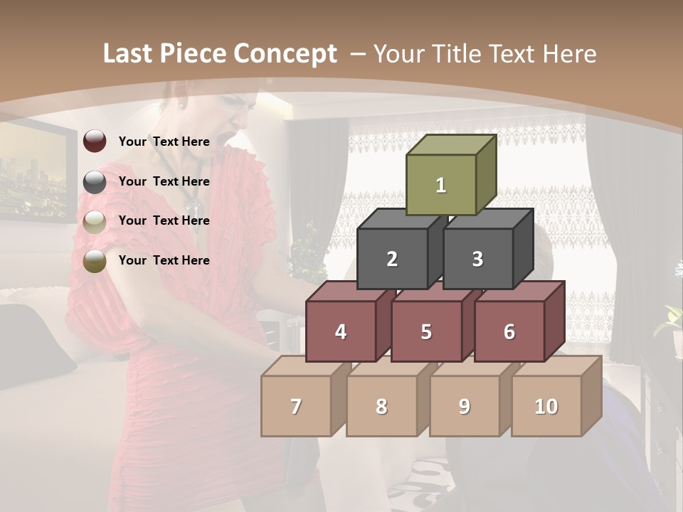 A Woman Combing A Man's Hair In A Living Room PowerPoint Template