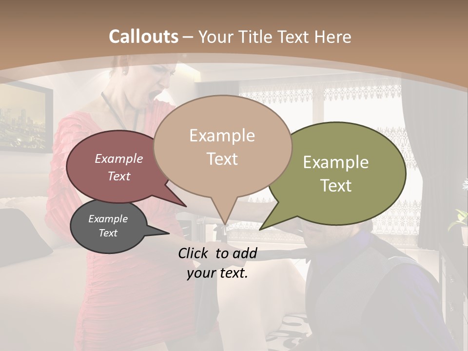 A Woman Combing A Man's Hair In A Living Room PowerPoint Template