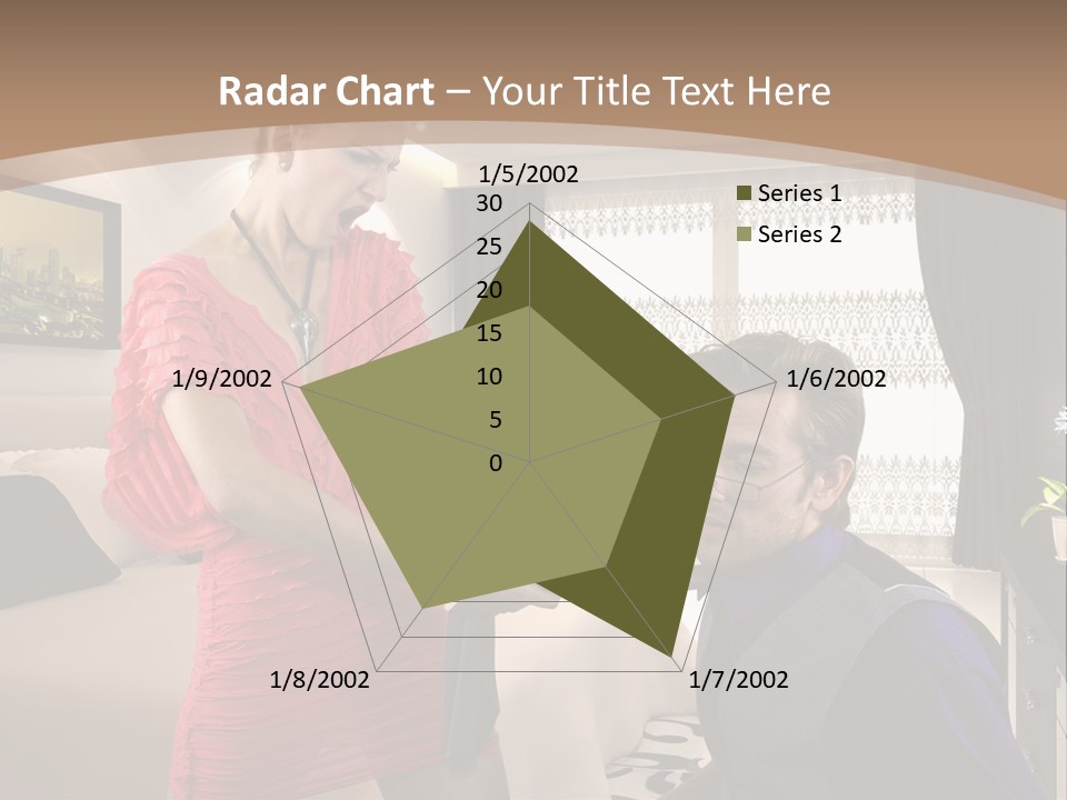 A Woman Combing A Man's Hair In A Living Room PowerPoint Template