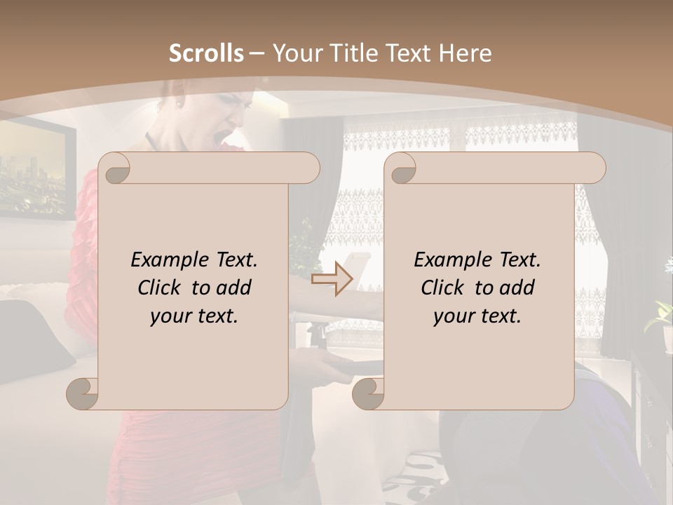 A Woman Combing A Man's Hair In A Living Room PowerPoint Template