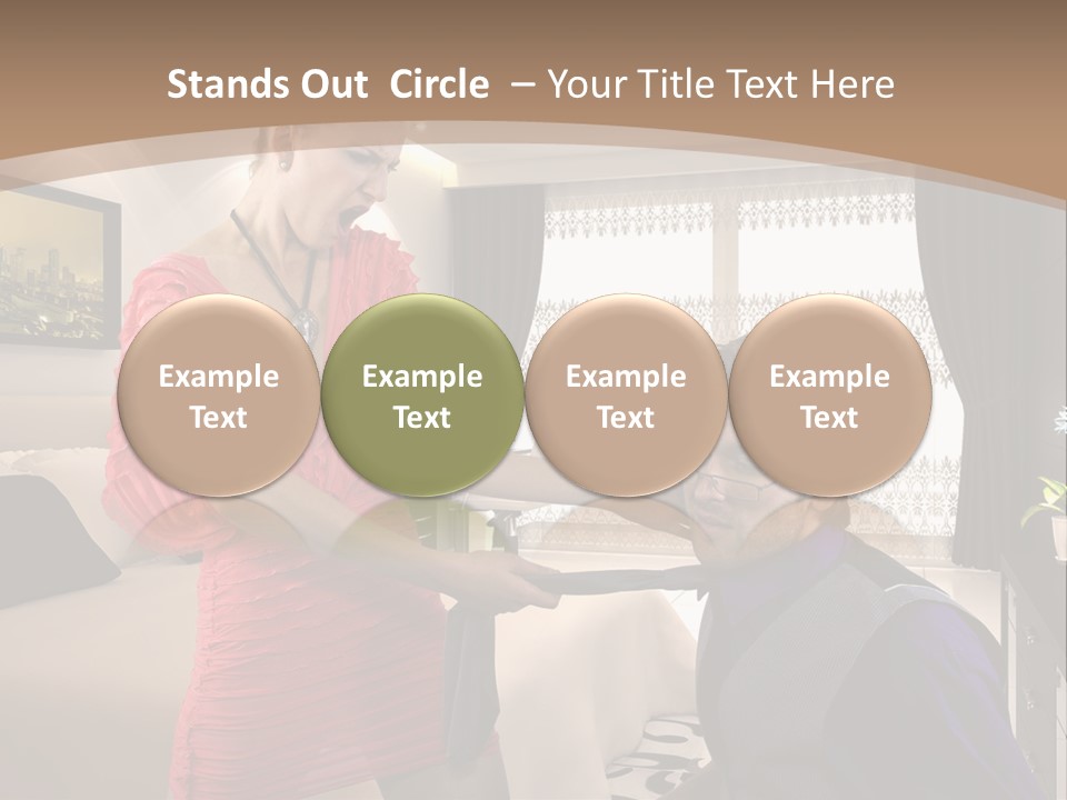 A Woman Combing A Man's Hair In A Living Room PowerPoint Template