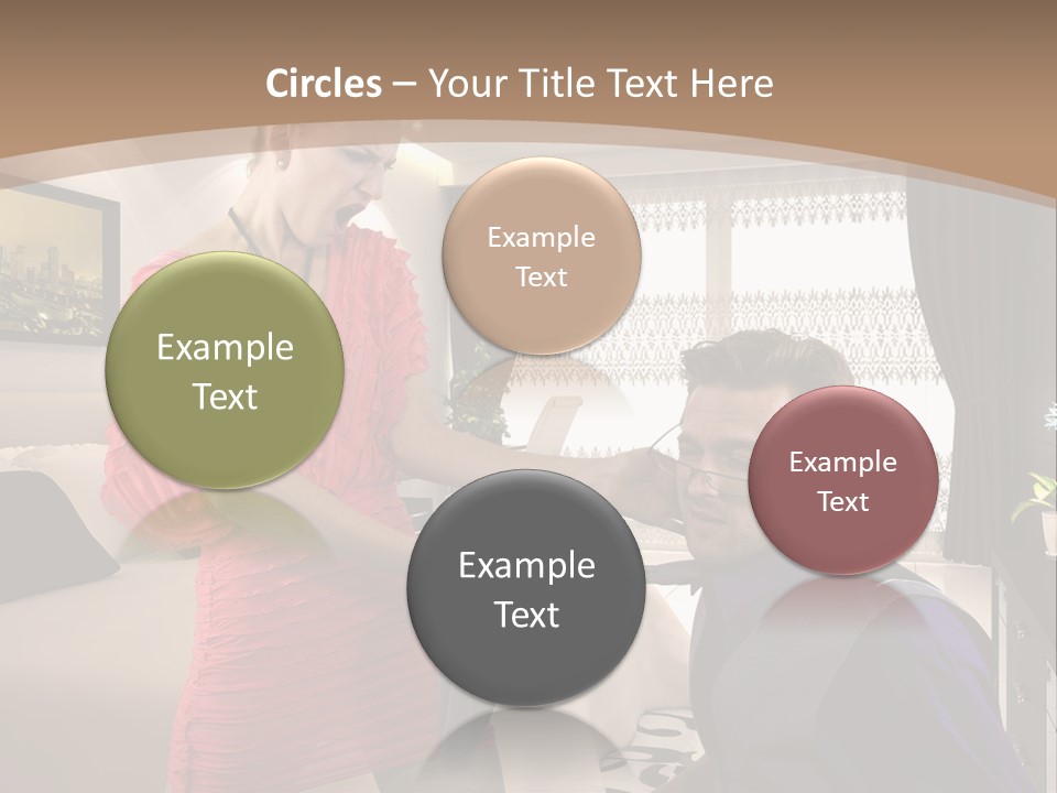 A Woman Combing A Man's Hair In A Living Room PowerPoint Template