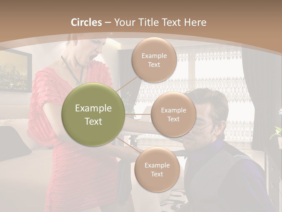 A Woman Combing A Man's Hair In A Living Room PowerPoint Template