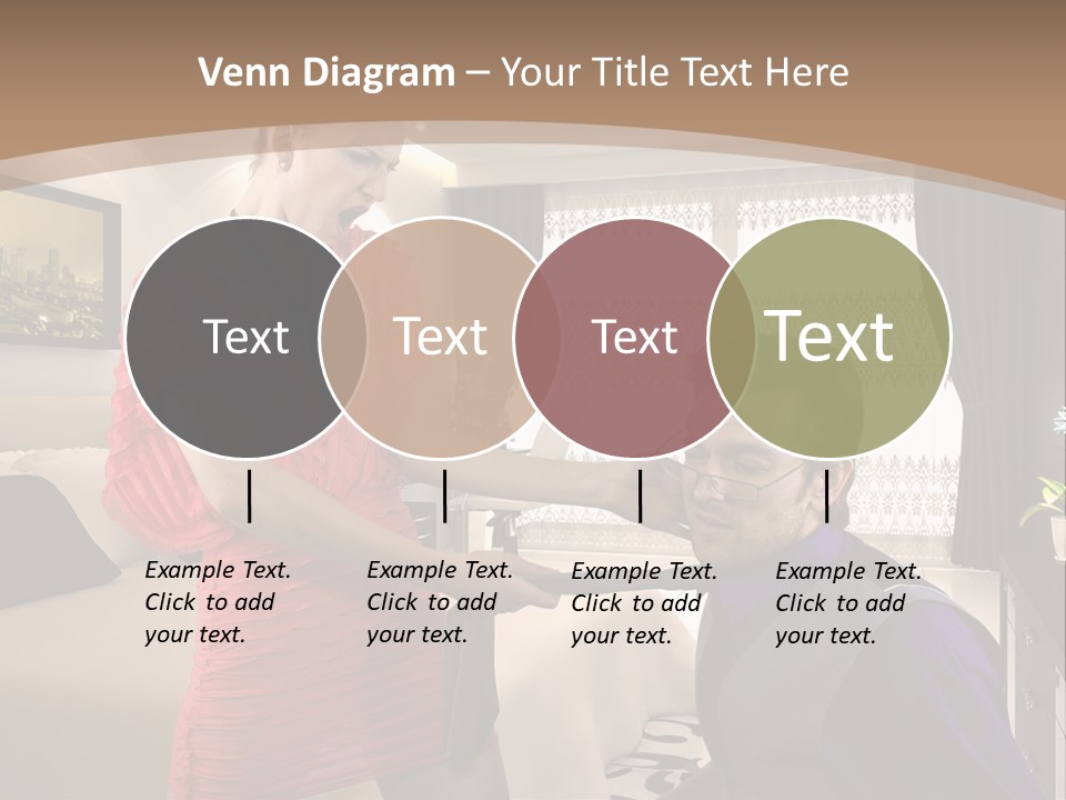 A Woman Combing A Man's Hair In A Living Room PowerPoint Template