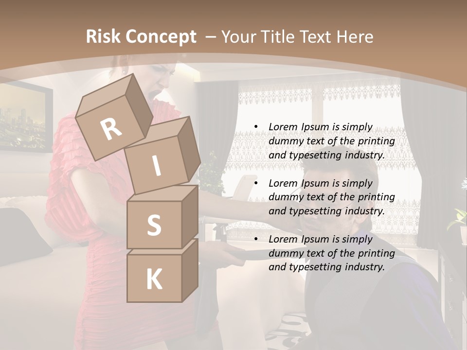 A Woman Combing A Man's Hair In A Living Room PowerPoint Template