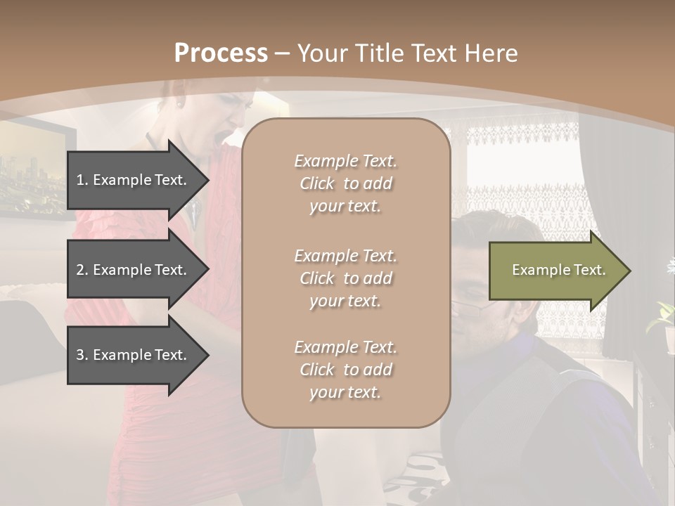 A Woman Combing A Man's Hair In A Living Room PowerPoint Template