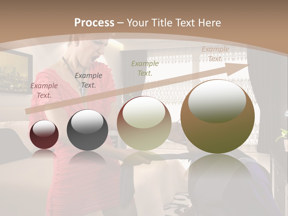 A Woman Combing A Man's Hair In A Living Room PowerPoint Template