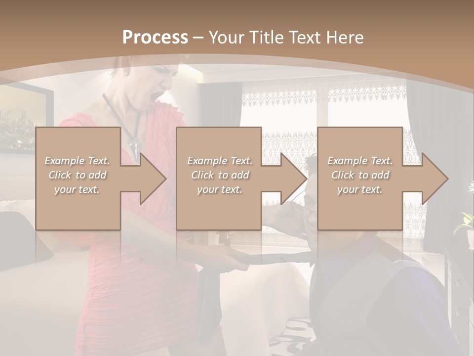 A Woman Combing A Man's Hair In A Living Room PowerPoint Template