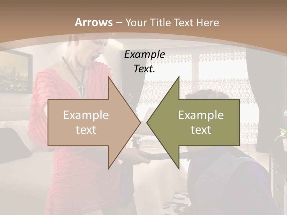 A Woman Combing A Man's Hair In A Living Room PowerPoint Template