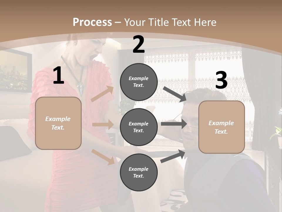 A Woman Combing A Man's Hair In A Living Room PowerPoint Template