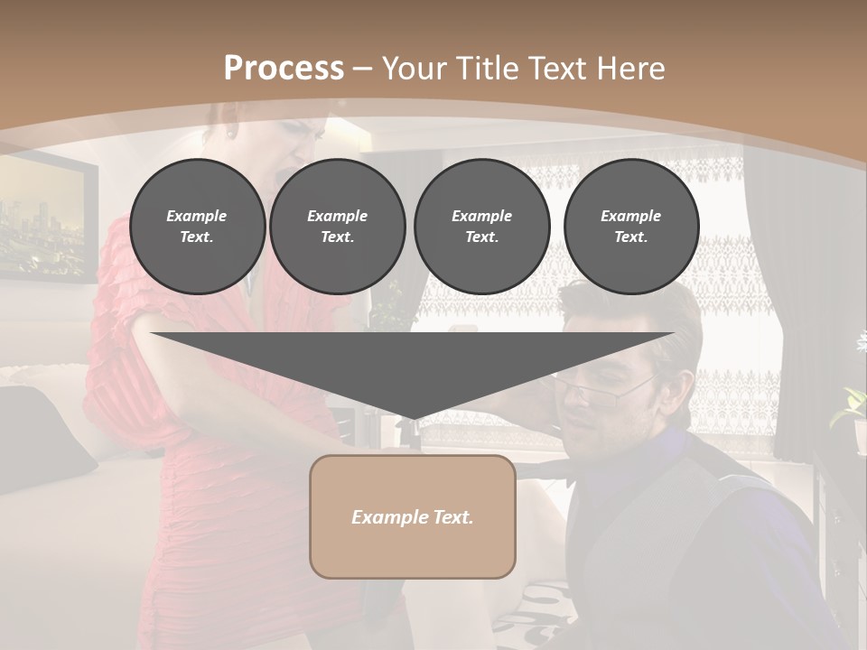 A Woman Combing A Man's Hair In A Living Room PowerPoint Template