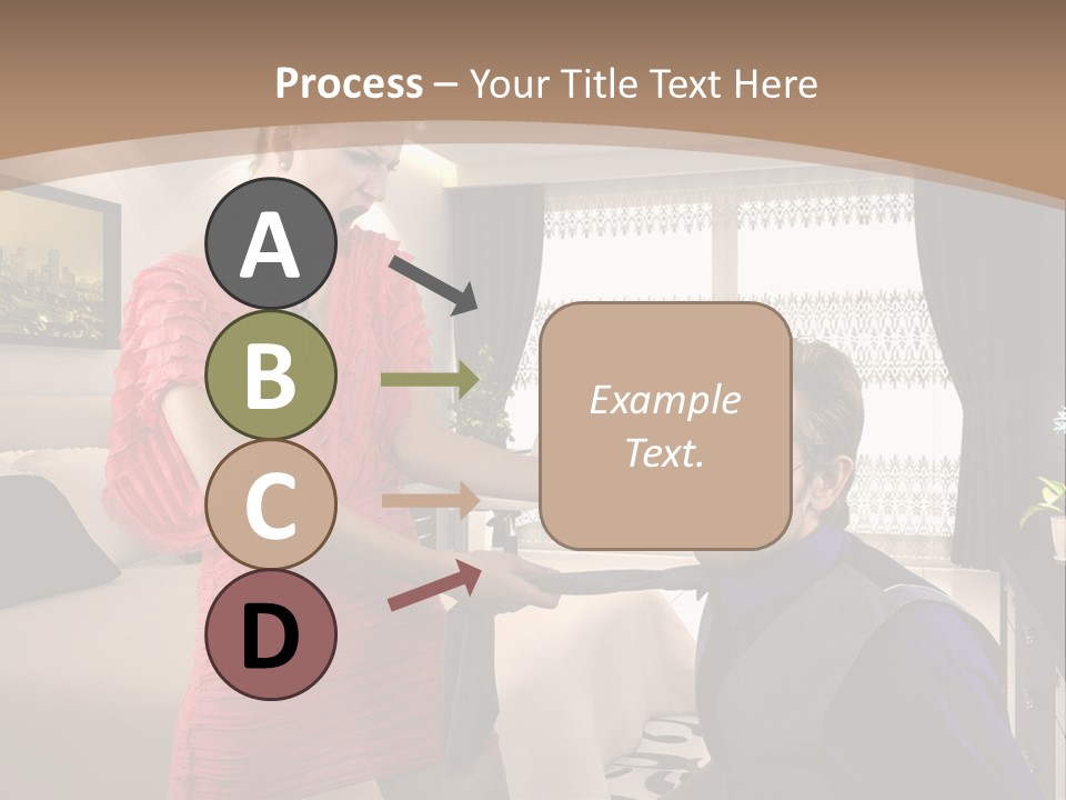 A Woman Combing A Man's Hair In A Living Room PowerPoint Template