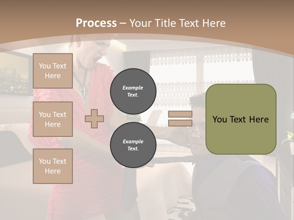 A Woman Combing A Man's Hair In A Living Room PowerPoint Template