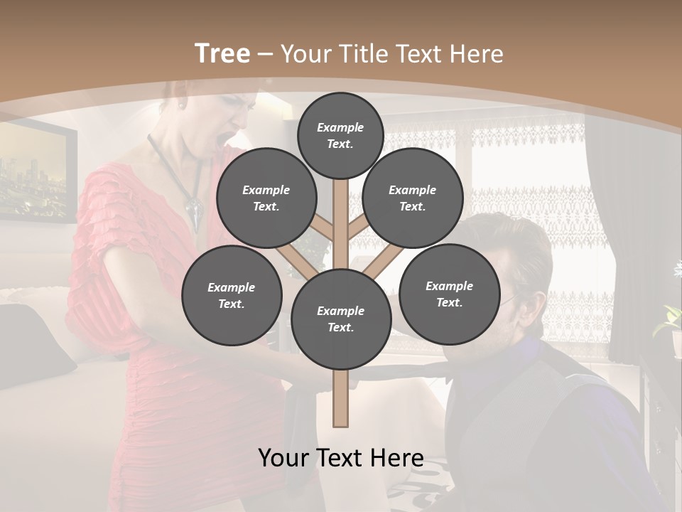 A Woman Combing A Man's Hair In A Living Room PowerPoint Template