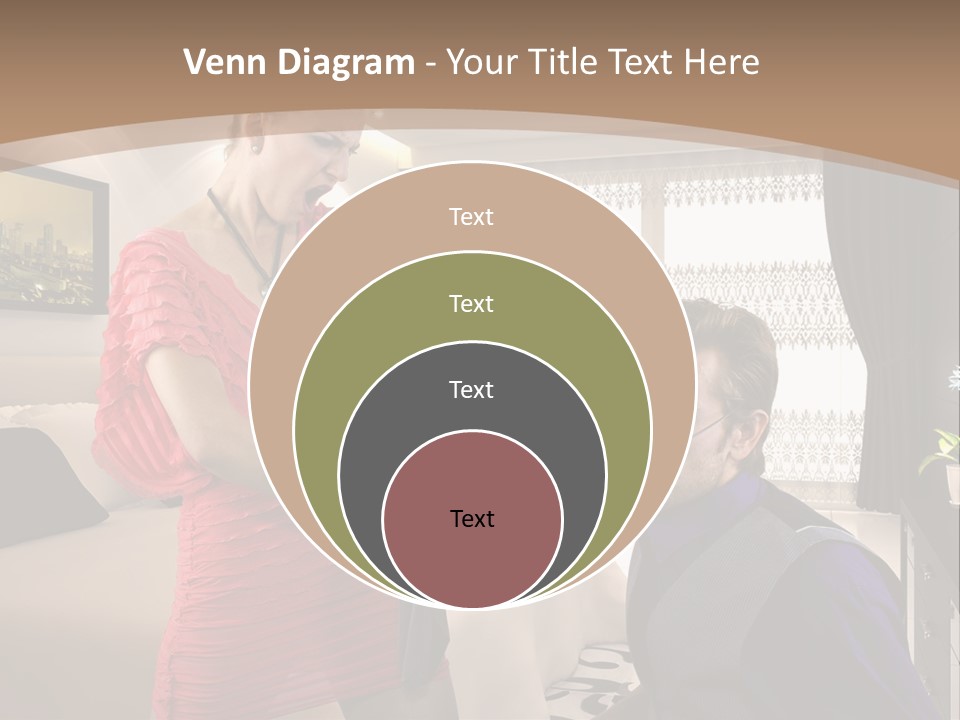 A Woman Combing A Man's Hair In A Living Room PowerPoint Template