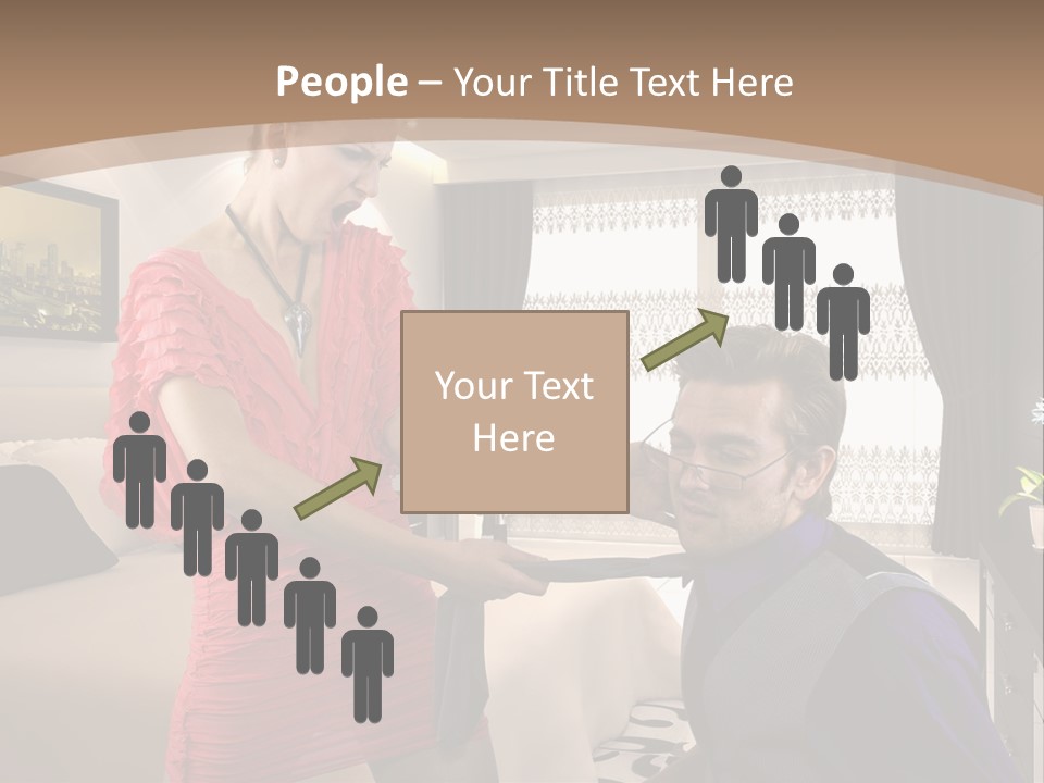 A Woman Combing A Man's Hair In A Living Room PowerPoint Template