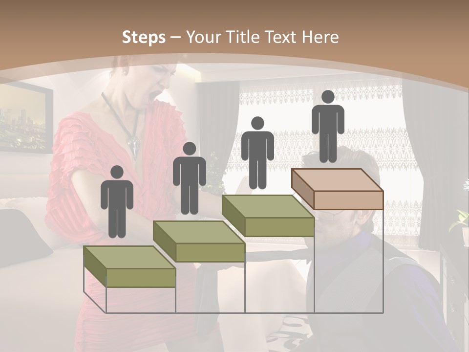 A Woman Combing A Man's Hair In A Living Room PowerPoint Template