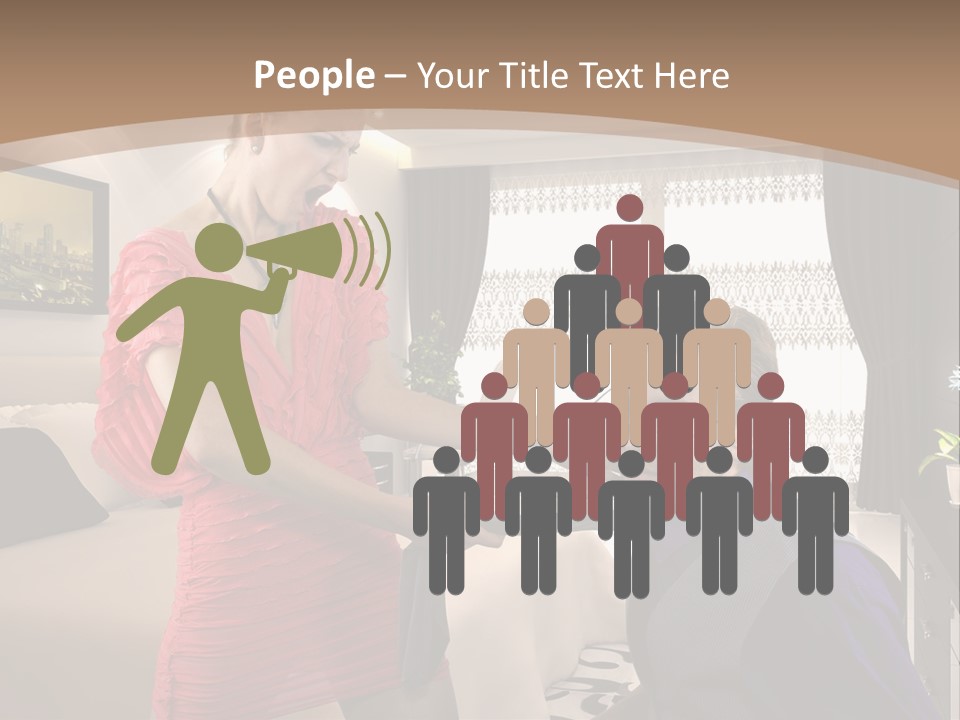 A Woman Combing A Man's Hair In A Living Room PowerPoint Template